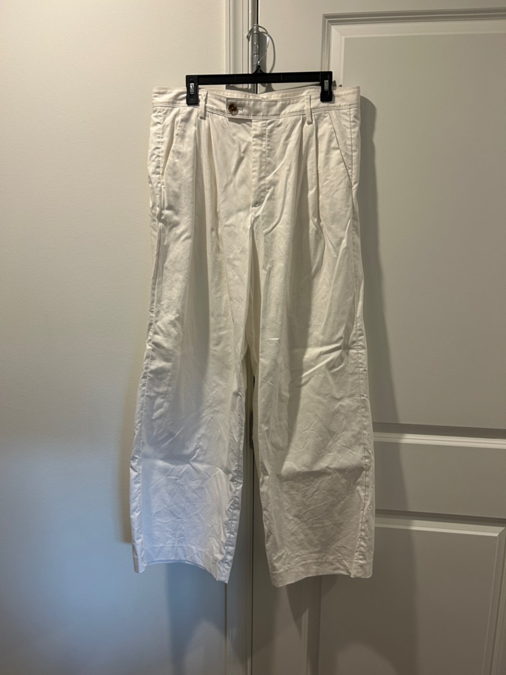 Banana Republic White Wide-Leg Linen Blend